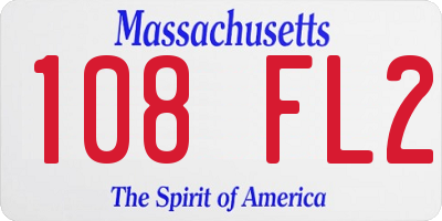 MA license plate 108FL2