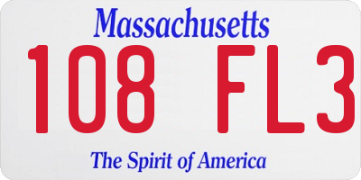 MA license plate 108FL3