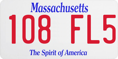 MA license plate 108FL5