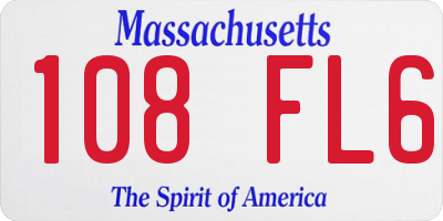 MA license plate 108FL6