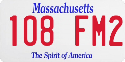 MA license plate 108FM2