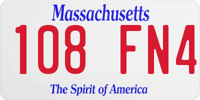 MA license plate 108FN4