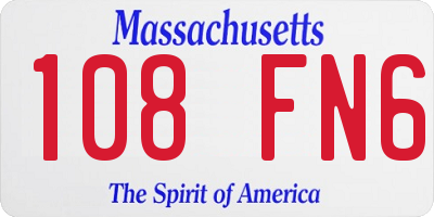 MA license plate 108FN6