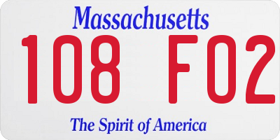 MA license plate 108FO2