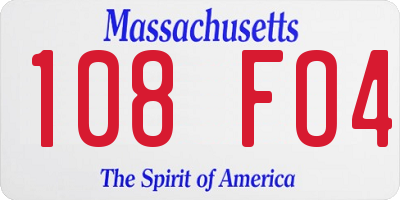 MA license plate 108FO4
