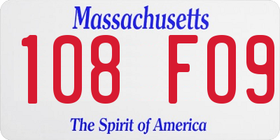 MA license plate 108FO9
