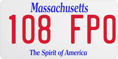 MA license plate 108FP0