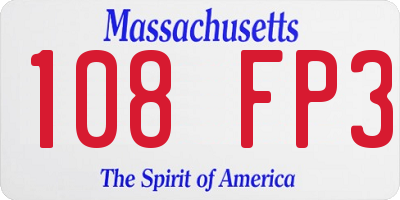 MA license plate 108FP3