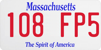 MA license plate 108FP5