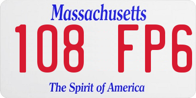 MA license plate 108FP6