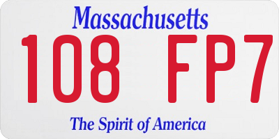 MA license plate 108FP7