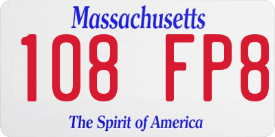 MA license plate 108FP8