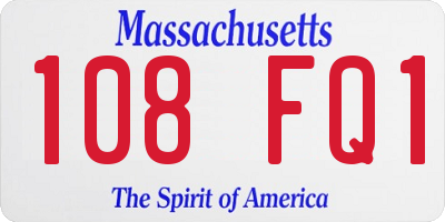 MA license plate 108FQ1