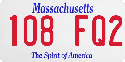 MA license plate 108FQ2