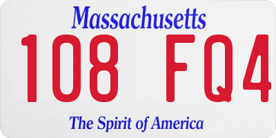 MA license plate 108FQ4