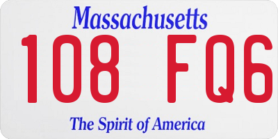MA license plate 108FQ6