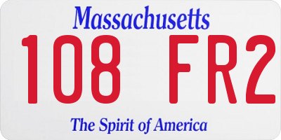 MA license plate 108FR2