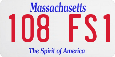 MA license plate 108FS1