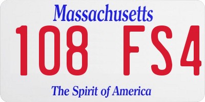 MA license plate 108FS4