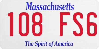 MA license plate 108FS6