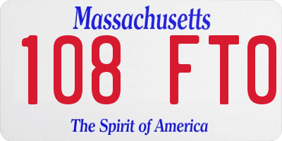 MA license plate 108FT0