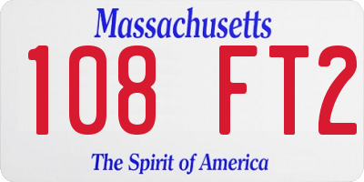MA license plate 108FT2