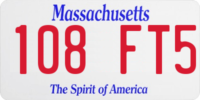 MA license plate 108FT5