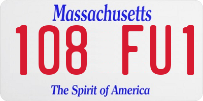 MA license plate 108FU1