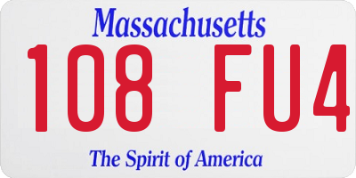 MA license plate 108FU4