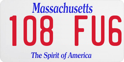 MA license plate 108FU6