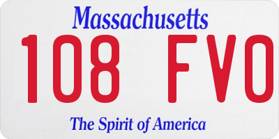 MA license plate 108FV0
