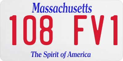 MA license plate 108FV1