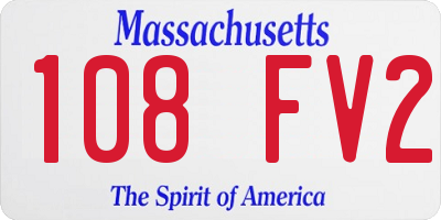 MA license plate 108FV2