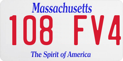 MA license plate 108FV4