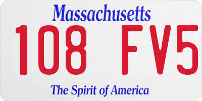MA license plate 108FV5