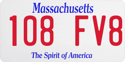 MA license plate 108FV8