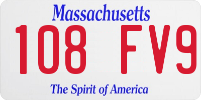 MA license plate 108FV9