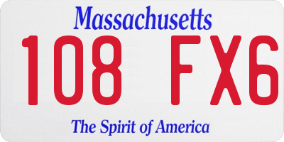 MA license plate 108FX6