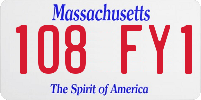 MA license plate 108FY1