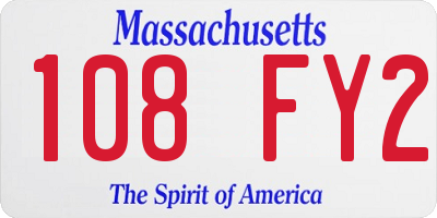 MA license plate 108FY2