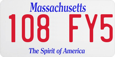MA license plate 108FY5