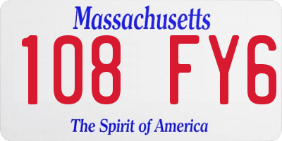 MA license plate 108FY6