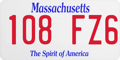 MA license plate 108FZ6