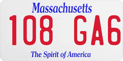 MA license plate 108GA6