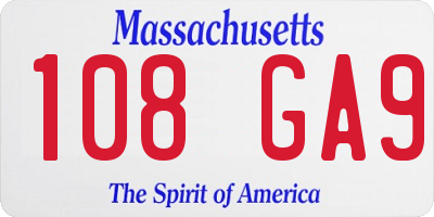 MA license plate 108GA9