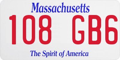 MA license plate 108GB6