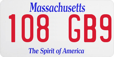 MA license plate 108GB9