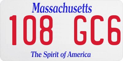MA license plate 108GC6