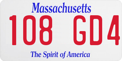 MA license plate 108GD4