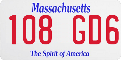 MA license plate 108GD6